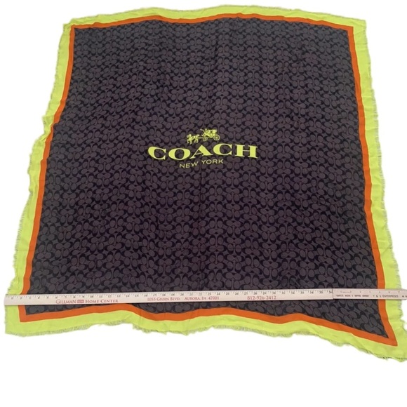 Coach New York Brown and Yellow Scarf - Picture 1 of 7